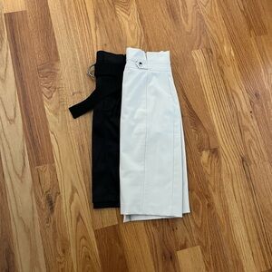 White House Black Market Elegant Black and Cream Women's Skirts (2)